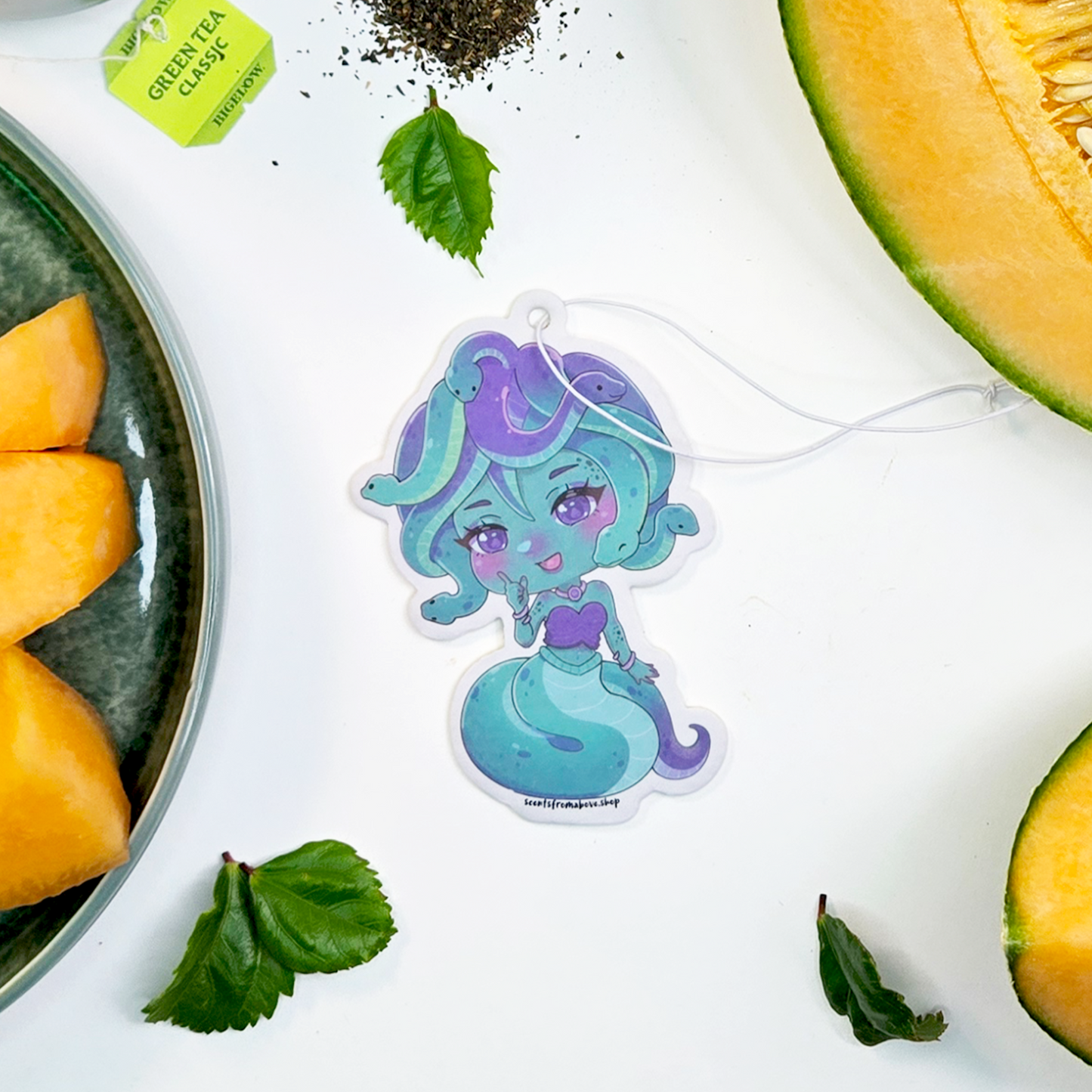 Serpent's Whisper Car Air Freshener - Green Tea and Hami Melon - Scents From Above