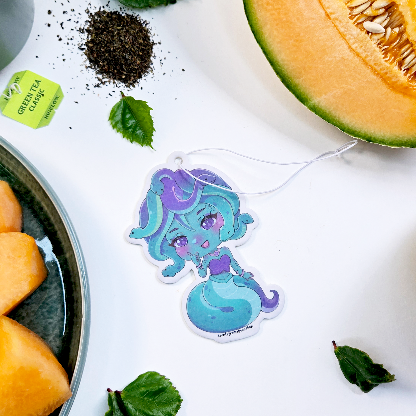 Serpent's Whisper Car Air Freshener - Green Tea and Hami Melon - Scents From Above
