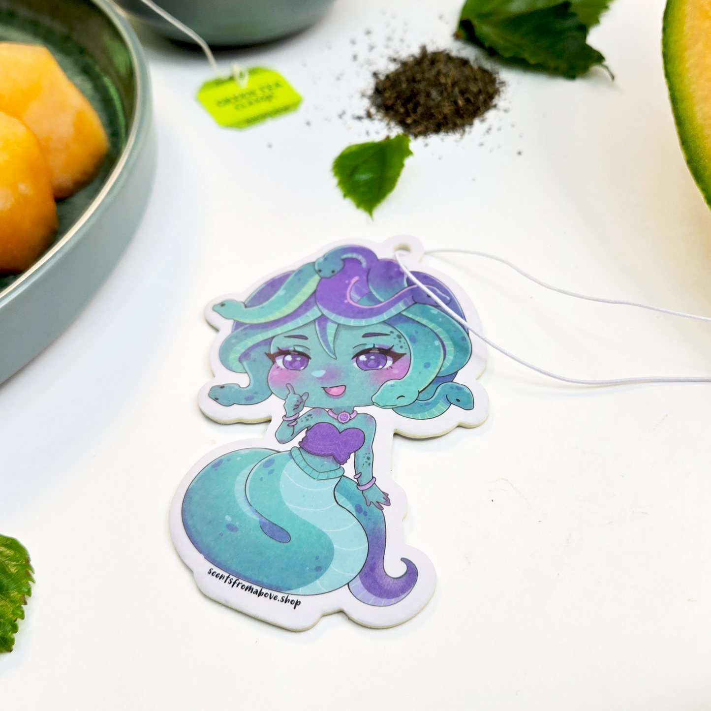 Serpent's Whisper Car Air Freshener - Green Tea and Hami Melon - Scents From Above