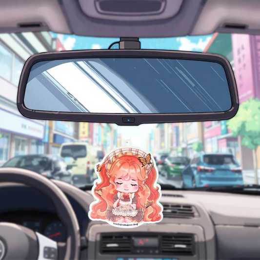 Whimsical Peach Car Air Freshener - Chamomile and Honey Peach - Scents From Above