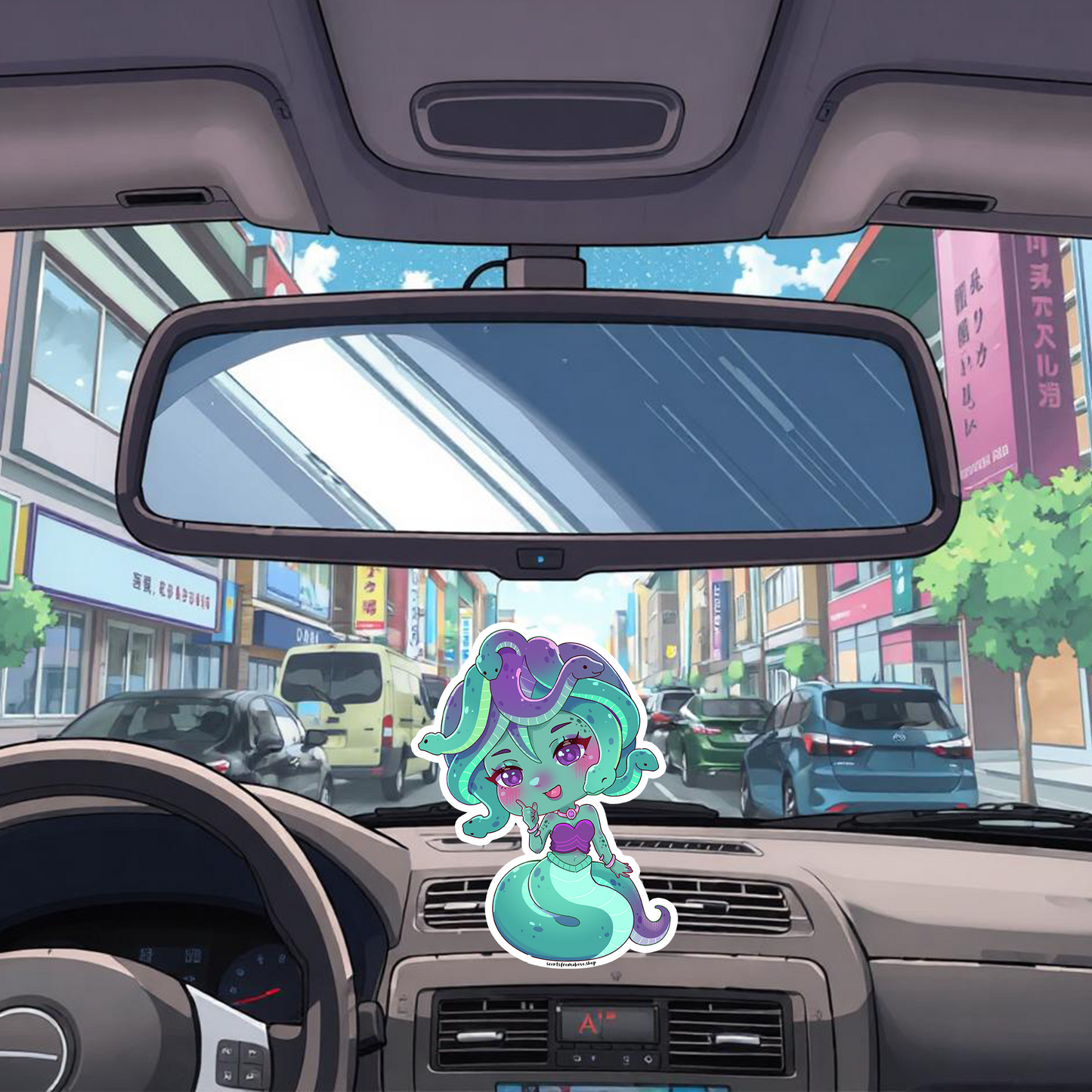 Serpent's Whisper Car Air Freshener - Green Tea and Hami Melon - Scents From Above