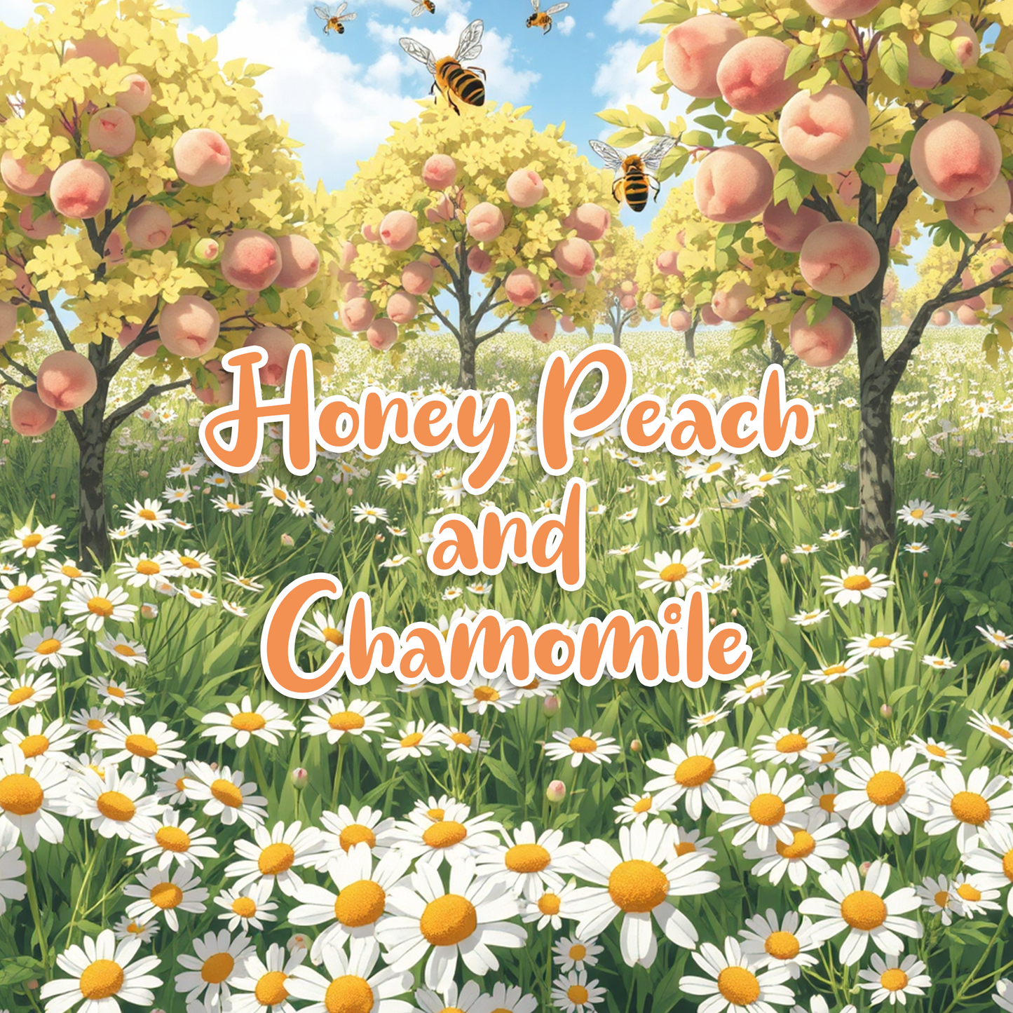 Whimsical Peach Car Air Freshener - Chamomile and Honey Peach - Scents From Above