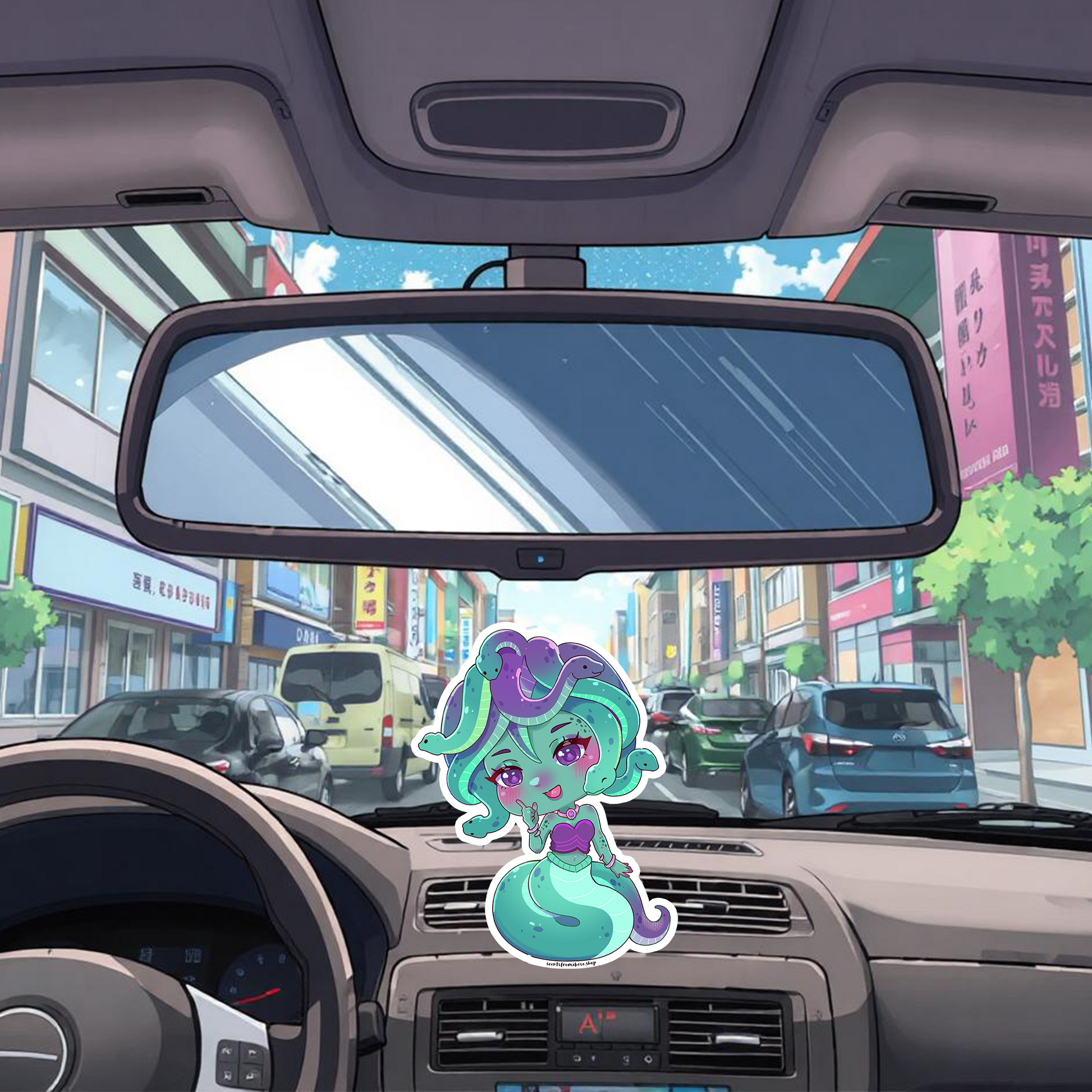 Serpent's Whisper Car Air Freshener - Green Tea and Hami Melon - Scents From Above